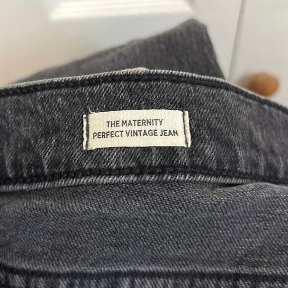 Madewell Maternity Side-Panel Perfect Vintage Jeans in Faded Black Lunar Wash 33 - Picture 8 of 10